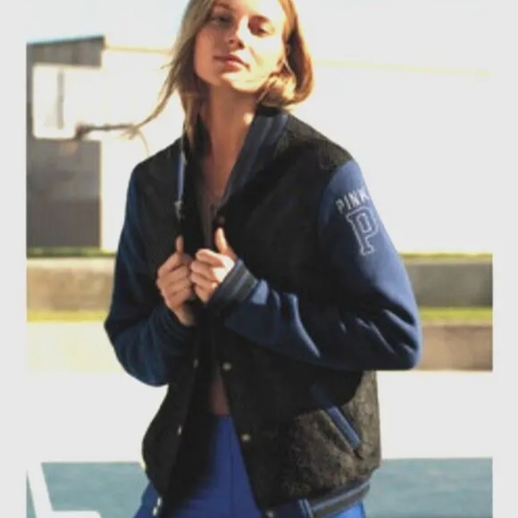 PINK Victoria's Secret Jackets & Blazers - PINK Victoria Secret | VS PINK Floral Lace Varsity Jacket | Women's Jackets